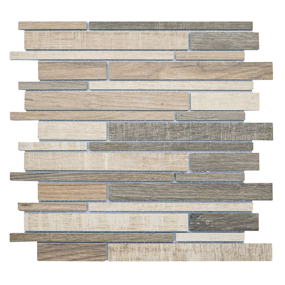 Mosaico MULTI WOOD-1 marrone/beige  Feinsteinzeugmosaik