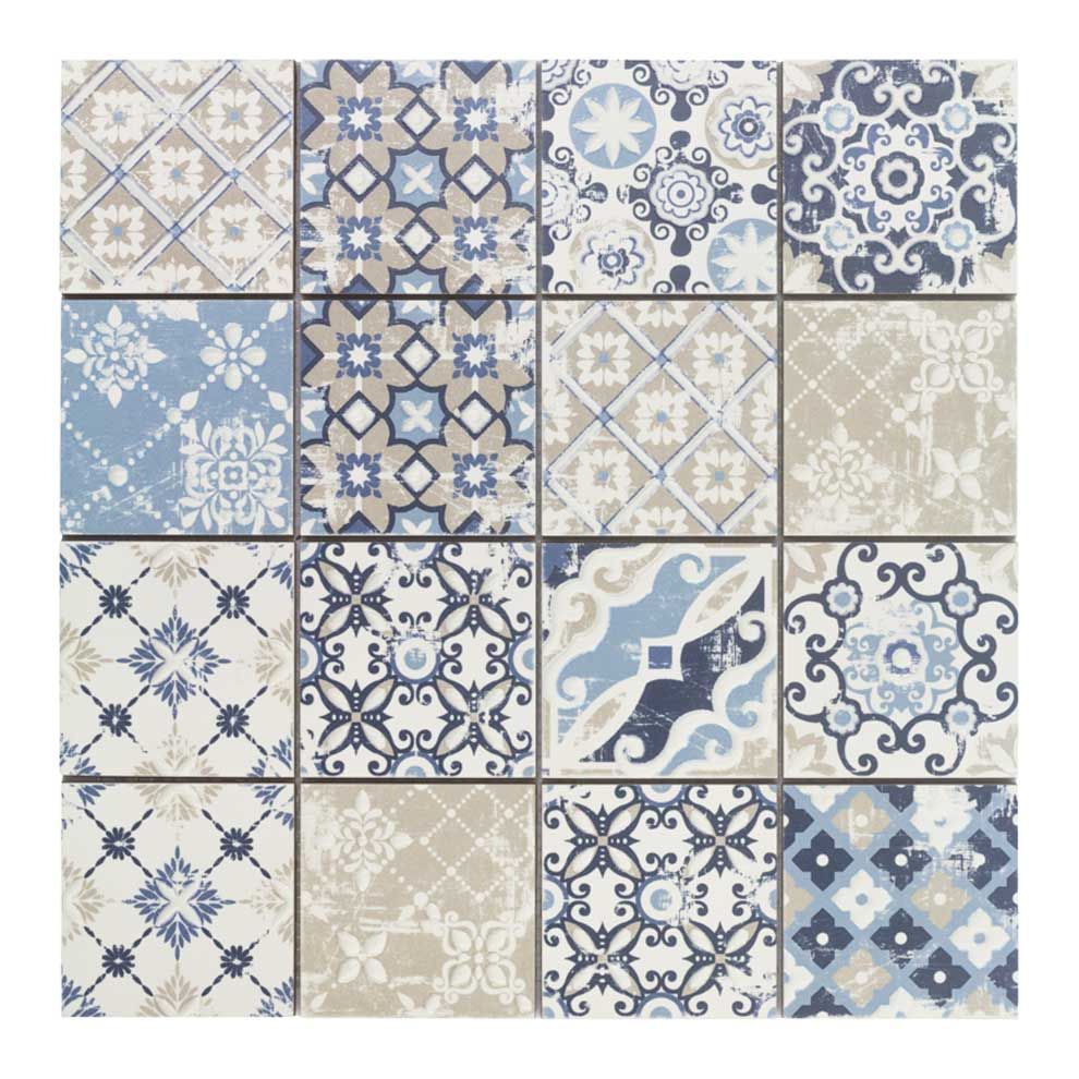 Casa PATCHWORK-1 7,5x7,5 azzurro Keramikmosaik